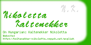 nikoletta kaltenekker business card